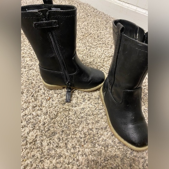 Cat & Jack toddler girl black calf-high boots | Size 6 - Picture 2 of 8